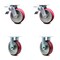 Service Caster 6 Inch Poly on Aluminum Caster Set with Roller Bearings 2 Brakes 2 Rigid SCC SCC-TTL30S620-PAR-2-R-2 - alternate 1